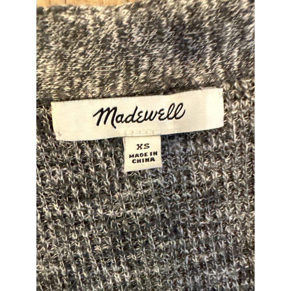 Madewell Alton Cardigan in Marled Stone Womens XSmall front pockets Cotton/Nylon - Picture 4 of 6